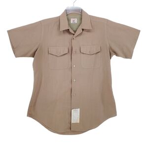 Flying Cross Shirt Safari Garage Khaki Brown Button Up Womens 9 Vtg Wash ‘em Ups